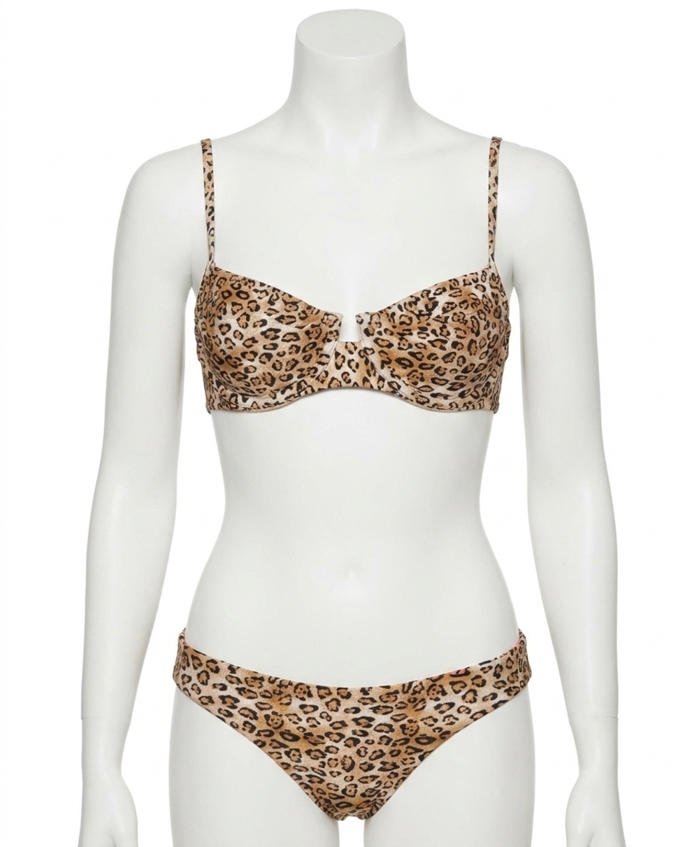 NEW PQ SWIM jasmine underwire bikini top in leopard